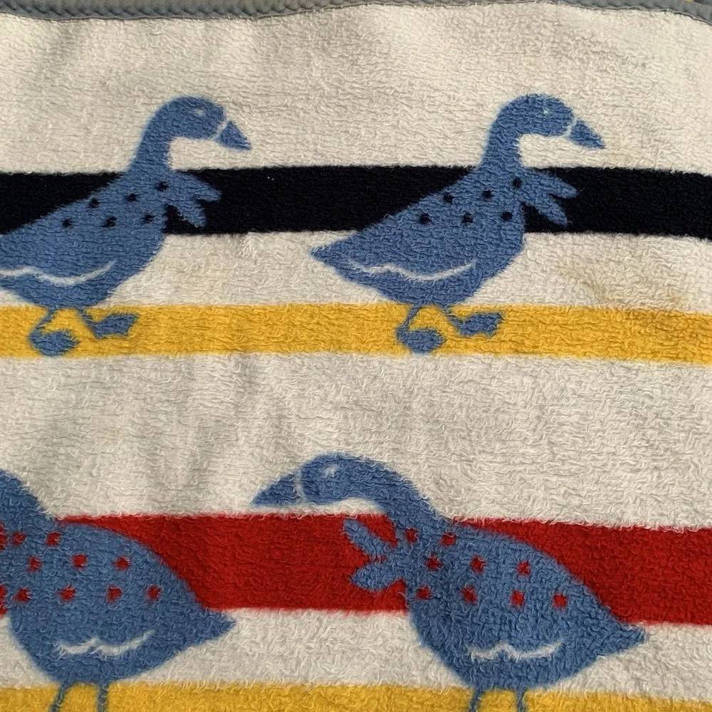 Vintage 80s Crown Crafts Goose Blanket Reversible Kitsch Grandma Cottagecore